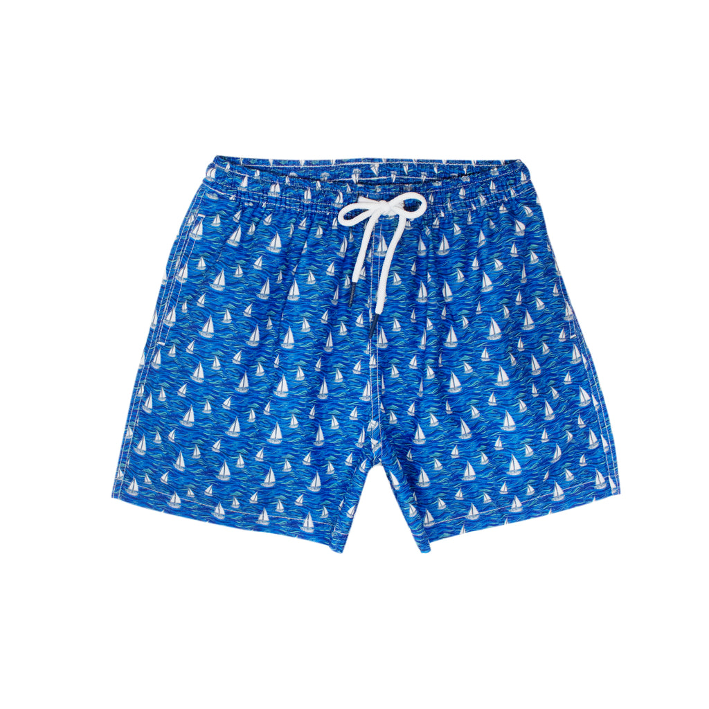 Traje de Baño Hombre | Sailboats Blue