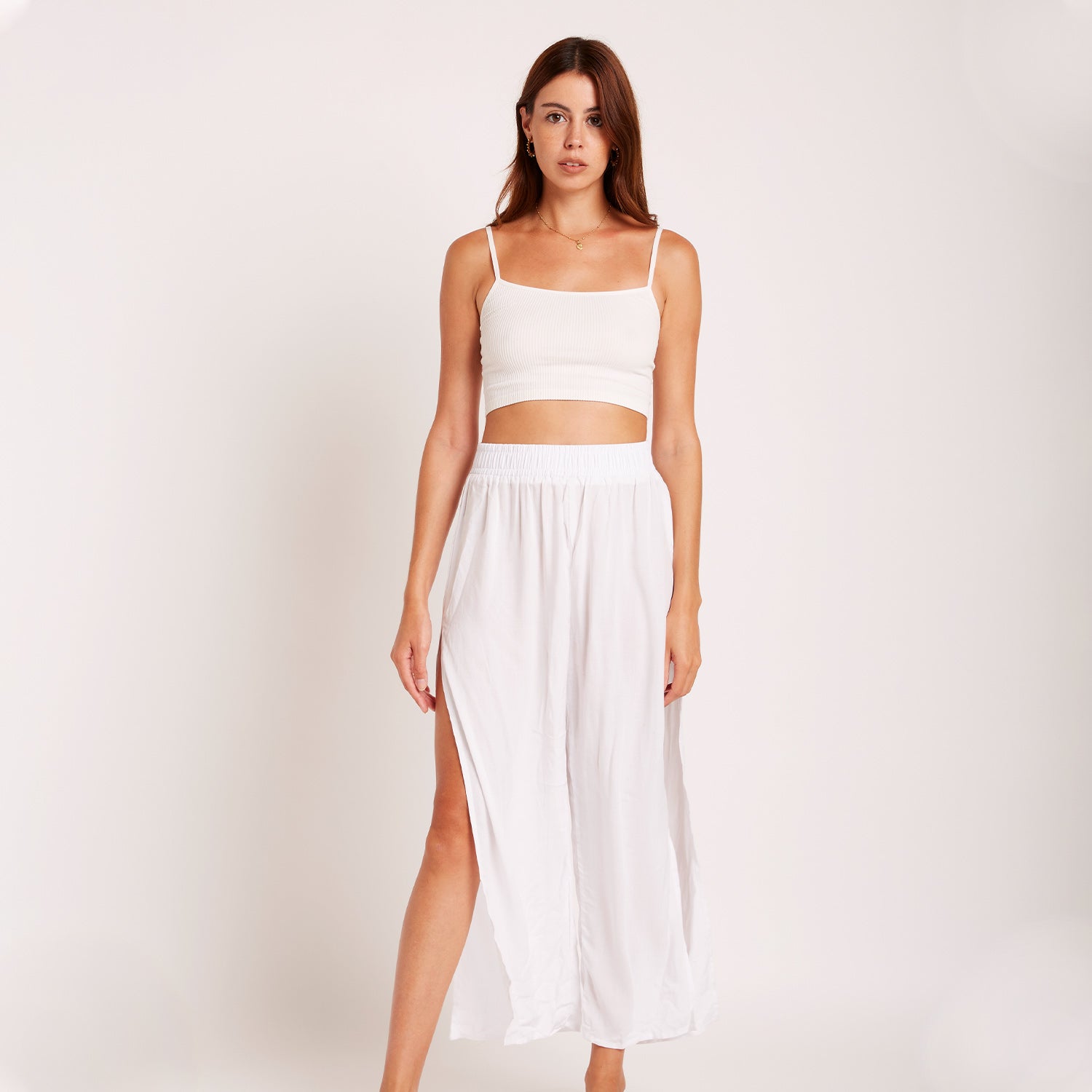 Resort Half Cut Pant | White
