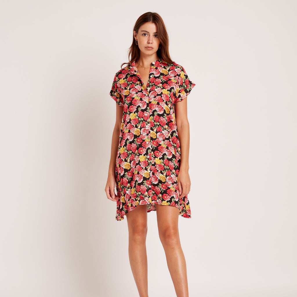 Resort Dress | Black & Flower