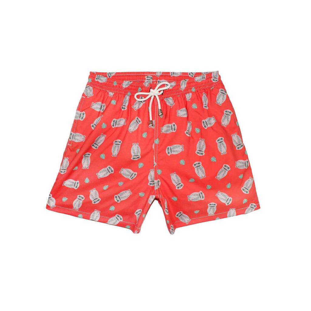 Traje de Baño Hombre | Tropical Owls Orange