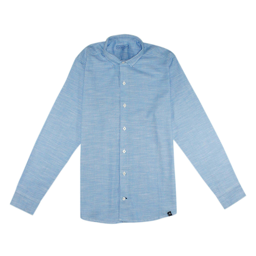 Camisa Resort Manga Larga | Azul